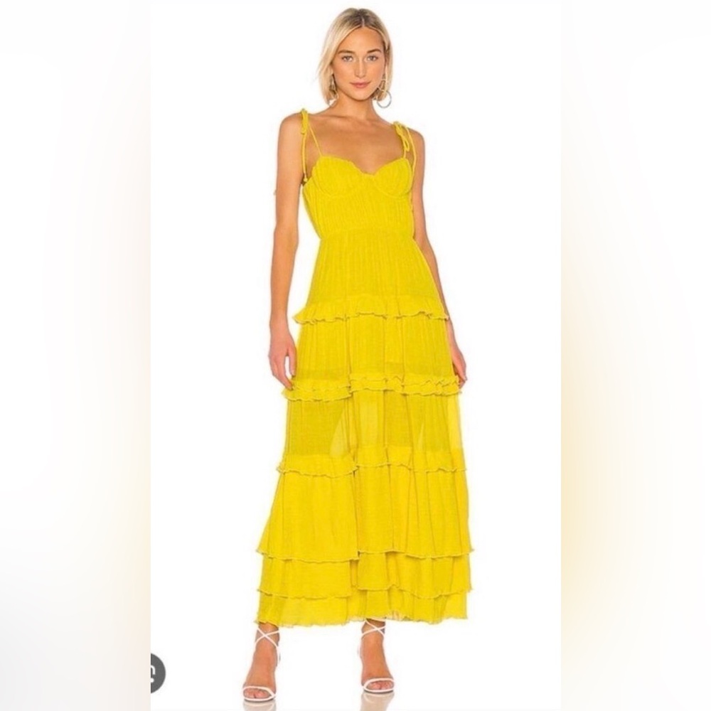 Tularosa Vibrant Yellow Backless Dress